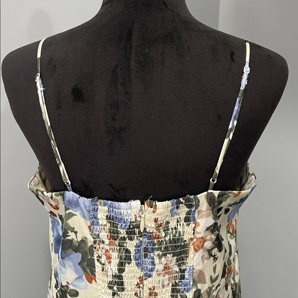 Abercrombie & Fitch Camille Dress cream blue green floral print size Large women - Picture 6 of 16